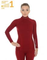 Brubeck Футболка женская дл.рукав Wool Merino 78% Бордо в Тюмени