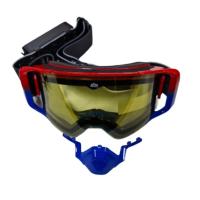 AiM Очки снегоходные с магнитной линзой и подогревом (PRO) 31-107 Accu Heated Red-Blue Glossy в Тюмени