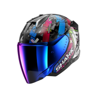 Shark Шлем Skwal I3 Jet Hellcat Black/Chrome/Blue в Тюмени