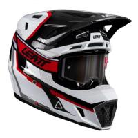 Leatt Шлем кроссовый  7.5 V26 White-Red + очки Velocity 4.5 в Тюмени