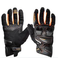 Sweep Перчатки кожаные+текстиль Hammer Black/Orange в Тюмени