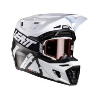 Leatt Мотошлем 9.5 Carbon-White + очки Velocity 6.5 V26 в Тюмени