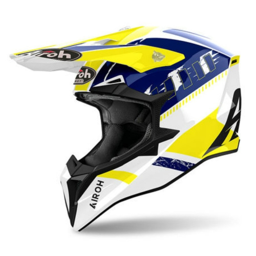 Airoh Мотошлем Wraaap Feel Yellow/Blue Gloss в Тюмени