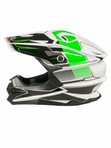 AIM Шлем кроссовый JK803 White/Green в Тюмени
