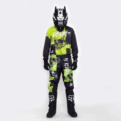 Grom Штаны кроссовые MX Religion lime в Тюмени