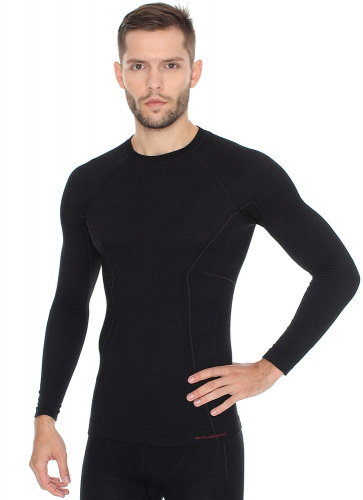 Brubeck Футболка мужская Active Wool Черный в Тюмени